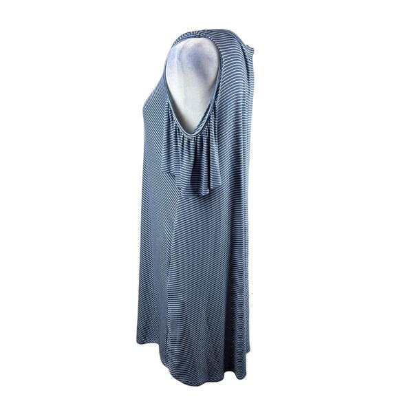 Altar’d‎ State Cold Shoulder Blue Striped Medium Dress Preppy Classic - Picture 4 of 9